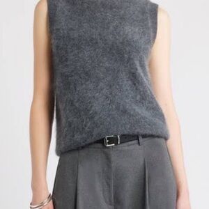 Calvin Klein Sleeveless Sweater Vest Charcoal Gray Oversized EUC